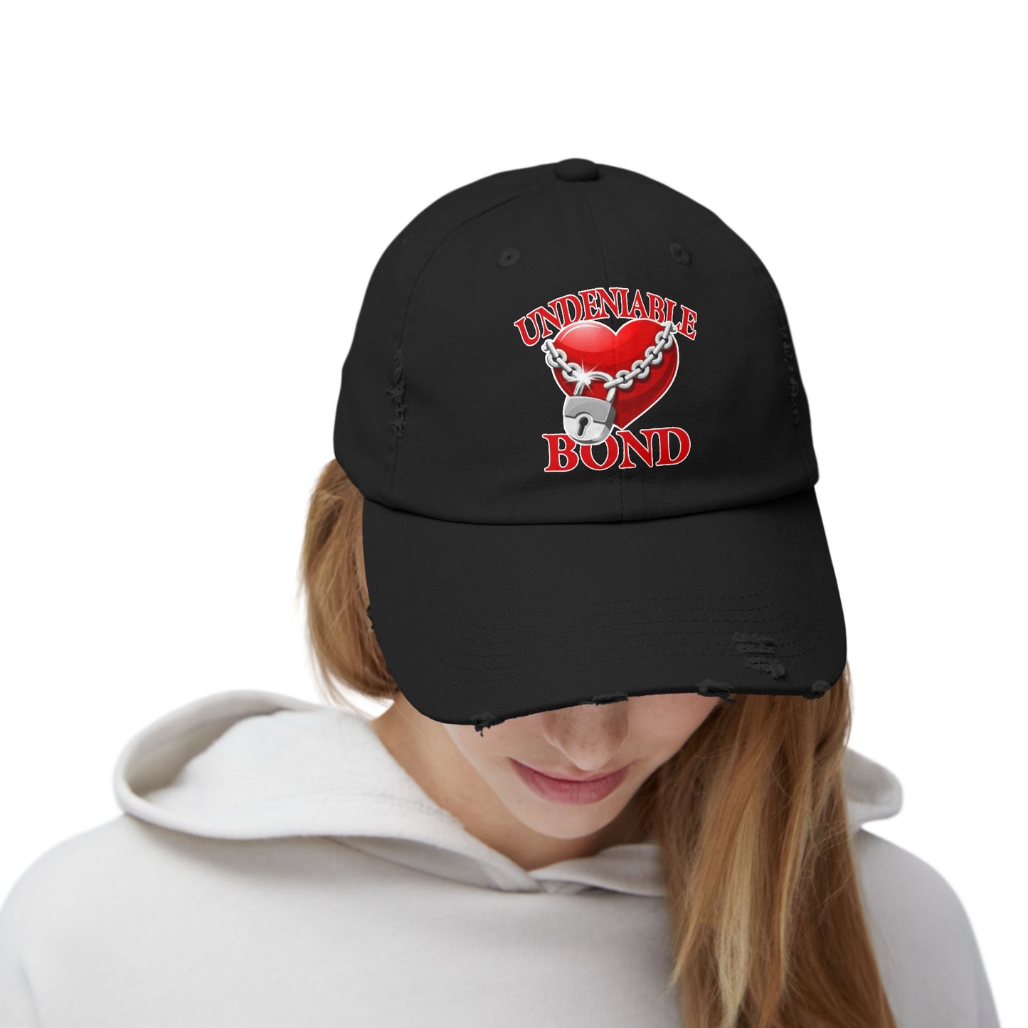 Unisex Distressed Cap - Love Heart Design