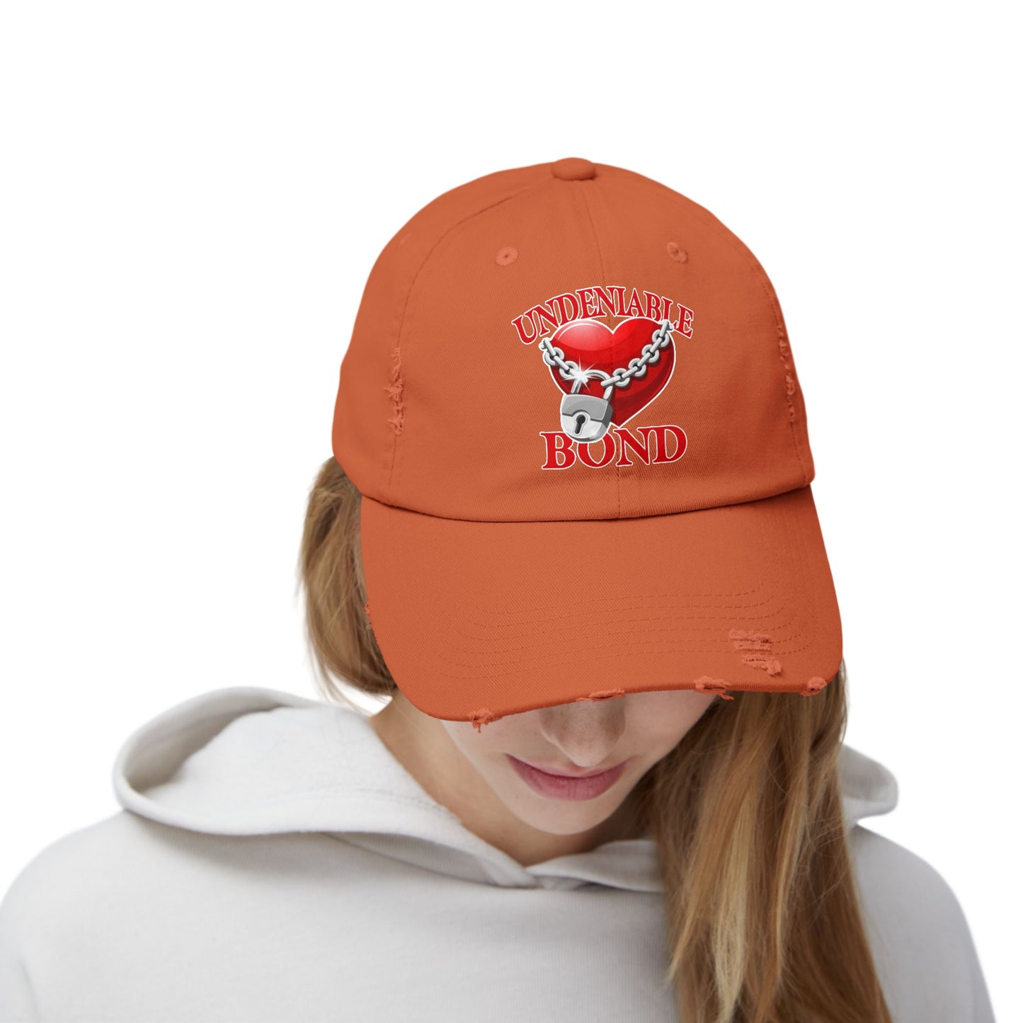 Unisex Distressed Cap - Love Heart Design